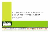 AN EVIDENCE-BASED REVIEW OF -HRM S HRM - CEUR …ceur-ws.org/Vol-570/presentation004.pdf · Snell, Stueber & Lepak ... 1 case study indicates possible negave relaonship 1 ...