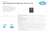 PSG AMS Commercial Desktop Datasheet 2013 (overflow) · PDF fileDatasheet HPEliteDesk800G2TowerPC Experiencetop-notch productivityplus industry-leadingreliability, security,andmanageability,