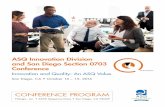 ASQ Innovation Division and San Diego Section 0703 …asq.org/2016/09/2016-innovation-conference-brochure.pdf · • Discovering the Tools of Innovation • Innovation Culture ...