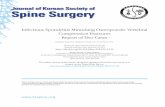 Journal of Korean Society of Spine Surgery - KoreaMed · PDF fileCase study of two cases. ... Journal of Korean Society of Spine Surgery. ... been reported including one case of Pott’s