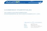 COMPANY PORTFOLIO - hkctc.gov.hk · PDF filerecommendations for mitigations. As an accredited IAQ Certificate Issuing Body, Acumen is responsible in issuing the IAQ certificate. ...