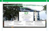 Mt. Kenya Regional Office: Nakuru Regional Office … Registered for Use in...The Pest Control Products Board is a statutory organization of the Kenya Government established under
