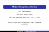 Modern Computer Arithmetic - LORIAzimmerma/talks/mca_talk.pdf · The Art of Computer Programming, vol .2, ... Advertisement Slide ... Paul Zimmermann Modern Computer Arithmetic.