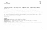 Maintenance plan template - · Web viewListed Places of Worship Roof Repair Fund: Maintenance plan template This 10-year maintenance plan template is designed to be filled out and