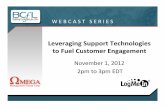 Leveraging Support Technologies to Fuel Customer · PDF fileLeveraging Support Technologies to Fuel Customer Engagement November 1, ... products as well as for our partners ... •Increased