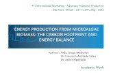 ENERGY PRODUCTION FROM · PDF fileScott et al. (2010) Biodiesel production from microalgae X Jo q eJorquera et al. (2010) Biomass production using different methods X X ... Biodiesel
