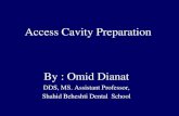Access Cavity Preparationdl.gtds.ir/DrDianat/Access Cavity Preparation.pdf ·  · 2013-02-15• Tooth Structure ... Access cavity preparation through a ceramometal crown. A, ...