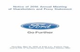 Notice of 2016 Annual Meeting of Shareholders and … of 2016 Annual Meeting of Shareholders and Proxy Statement Thursday, May 12, 2016 at 8:30 a.m., Eastern Time 27MAR201418025219