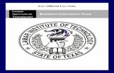 Business Continuity Plan - Lamar Institute of Technology Continuity Plan ver 1...Page | 6 II. Purpose This Business Continuity Plan (BCP) is intended to establish policies, procedures