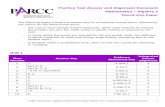 Practice Test Answer and Alignment Document · PDF filePARCC Assessment: Algebra 2 Mathematics Paper Practice Test – Answer and Alignment Document 3 8.EE.C.07.b 28. B, C A-REI.11-2