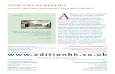 tomaso albinoni - Edition HH · PDF filetomaso albinoni sixteen cantatas for soprano and basso continuo Edition HH is to be commended for publishing Italian chamber cantatas, and
