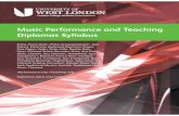 Music Performance and Teaching Diplomas · PDF filePiano, Piano Duet*, Piano Accompaniment*, Jazz Piano†, Electronic Keyboard, ... • Classical Guitar • Recorder • Flute •