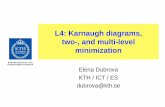 L4: Karnaugh diagrams, two-, and multi-level minimization · PDF file · 2017-06-20L4: Karnaugh diagrams, two-, and multi-level minimization Elena Dubrova KTH / ICT / ES dubrova@kth.se