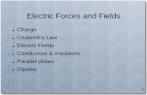 Electric Forces and Fields - UMD Department of … Forces and Fields Charge Coulomb's Law Electric Fields Conductors & Insulators Parallel plates ... Electric Field inside conductors