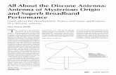 All About the Discone Antenna: Antenna of Mysterious ..._QEX... · All About the Discone Antenna: Antenna of Mysterious Origin ... VHF/UHF discones, ... including the conical monopole