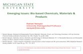 Emerging Issues: Bio-based Chemicals, Materials & · PDF fileEmerging Issues: Bio-based Chemicals, Materials & ... GREEN CHEMISTRY PRINCIPLES ... Carbon footprint reduction strategy