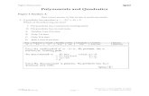 Polynomials and Quadratics - Inveralmond Community · PDF fileHigher Mathematics PSfrag replacements O x y [SQA] 31. (a) Find the coordinates of the points of intersection of the curves