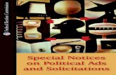 Special Notices on Political Ads and Solicitations does not include Internet What is a Disclaimer Notice? For the purpose of this brochure, a “disclaimer” notice is defined as