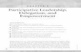 CHAPTER 4 Participative Leadership, Delegation, and ... · PDF fileChapter 4 • Participative Leadership, Delegation, and Empowerment 87 approved and implemented in organizations.