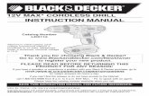 12V MAX* CORDLESS DRILL INSTRUCTION MANUAL · PDF file12V MAX* CORDLESS DRILL INSTRUCTION MANUAL ... direct current no ... The charger and battery pack are specifically designed to