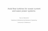Axial flow turbines for ocean current and wave power systems. von Backstrom_Axial flow turbines... · Axial flow turbines for ocean current and wave power systems. ... –– Laminar