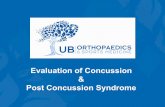 Evaluation of Concussion Post Concussion · PDF fileEvaluation of Concussion & Post Concussion Syndrome . ... • Dent Neurologic Institute ... and examination of the cranial nerves