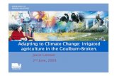 Adapting to Climate Change: Irrigated agriculture in the ... · PDF fileDEPARTMENT OF PRIMARY INDUSTRIES Adapting to Climate Change: Irrigated agriculture in the Goulburn-Broken. Jason