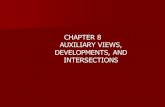 CHAPTER 8 AUXILIARY VIEWS, DEVELOPMENTS, - · PDF fileCHAPTER 8 AUXILIARY VIEWS, DEVELOPMENTS, AND INTERSECTIONS . ... the drawing or to save time, only half of the auxiliary view
