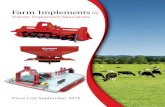 Tractor Implement Specialists - Farm Implements Australia Implements... · Farm Implements P/L reserves the right to change design, speciﬁ cation and price without notice. Prices