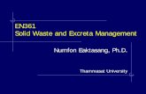 EN361 Solid Waste and Excreta · PDF fileSolid Waste and Excreta Management Numfon Eaktasang, ... Method for discharge ... Last container should be located nearest to the disposal