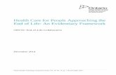 Health Care for People Approaching the End of Life: An ... · PDF fileHealth Care for People Approaching the ... Health care for people approaching the end of life: an evidentiary