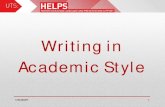 Writing in Academic Style - University of Technology Sydney in Academic... · • It does not use vague expressions and slang words. • It uses appropriate and clear expressions,