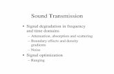 Sound Transmission - College of Computer, Mathematical ... · PDF fileSound Transmission • Signal degradation in frequency and time domains – Attenuation, absorption and scattering