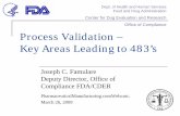 Process Validation – Key Areas Leading to 483’s · PDF fileProcess Validation – Key Areas Leading to 483’s ... FDA, CDER Office of Compliance. Guidance Background ... in the