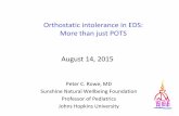 Orthostatic intolerance in EDS: More than just POTS · PDF fileBegin non-pharmacological therapies (sleep, ... Venbrux AC, Lambert DL. Curr Opin Ob Gyn 1999; ... •Orthostatic intolerance