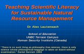 Teaching Scientific Literacy for Sustainable Natural ... · PDF fileTeaching Scientific Literacy for Sustainable Natural ... Goals of Adaptation Lack of scientific understanding ...