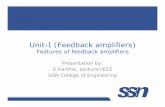 Unit-I (Feedback amplifiers) - WordPress.com To make the students understand the effect of negative feedback on the following amplifier characteristics: • Gain • Distortion ...
