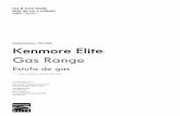 Kenmore Elite Gas Range - Searsdownload.sears.com/docs/spin_prod_892114512.pdf · Kenmore Elite ® Gas Range Estufa de gas * = color number, número de color Use & Care Guide Guía