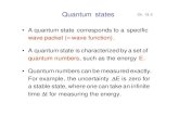 Quantum states - UW-Madison Department of Physicsuw.physics.wisc.edu/~himpsel/107/Lectures/Phy107Lect24b.pdf · Quantum states • A quantum state corresponds to a specific wave packet