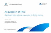 Acquisition of HCC - 東京海上ホールディングス ... · PDF fileAcquisition of HCC June 10, 2015 ... Additional Important Information About the Proposed Merger and Where ...