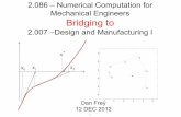 2.086 bridging to 2 - MIT OpenCourseWare · PDF fileBridging to 2.007 –Design and ... Newton-Raphson Method • Make a guess at the solution • Make a linear approximation of a