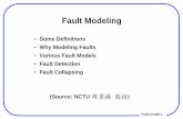 Some Definitions Why Modeling Faults Various Fault …wjone/fault_model.pdf · • Some Definitions • Why Modeling Faults • Various Fault Models ... – Fault coverage can be