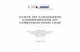 STATE OF COLORADO COMPENDIUM OF CONSTRUCTION · PDF fileSTATE OF COLORADO COMPENDIUM OF CONSTRUCTION LAW ... I. BREACH OF CONTRACT ... rebuilding a defective building will provide