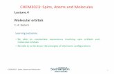 CHEM3023: Spins, Atoms and Molecules · PDF fileCHEM3023 Spins, Atoms and Molecules. 16 Electronic configurations •Now that we know what interactions contribute to the energy of