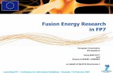 Fusion Energy Research in FP7 - European Commissionec.europa.eu/research/fp7/pdf/07feb07/s2/070208_afternoon/s2... · zThe EFDA Leader, Dr Jerôme Pamela, efda-leader@efda.org, The