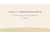 Lecture 11 - Analog Communication (I) · PDF fileColorado State University Dept of Electrical and Computer Engineering ECE423 – 1 / 22 Lecture 11 - Analog Communication (I) James