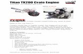 Titan TX200 Crate Engine - GoKarts USA · PDF fileTitan TX200 Crate Engine Go Kart Engine FULLY ASSEMBLED, ... clone including Titan and Predator 212 TX249 Engine Mounting Platform,