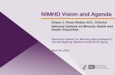 NIMHD Vision and Agenda . Health Disparity Risk Outcomes ... Promote innovation from extramural ... NIMHD Intramural Program •