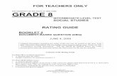 INTERMEDIATE-LEVEL TEST SOCIAL STUDIES Administrators and Teachers for the Grade 8 Intermediate-Level Social Studies Test. Rating the Part III B Essay Question (1) ... on the rating