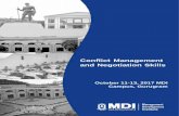 Conﬂict Management and Negotiation Skills - mdi.ac.in management... · The need for negotiation is ... The pedagogy will include lecture, discussion, exercises, role-plays, case